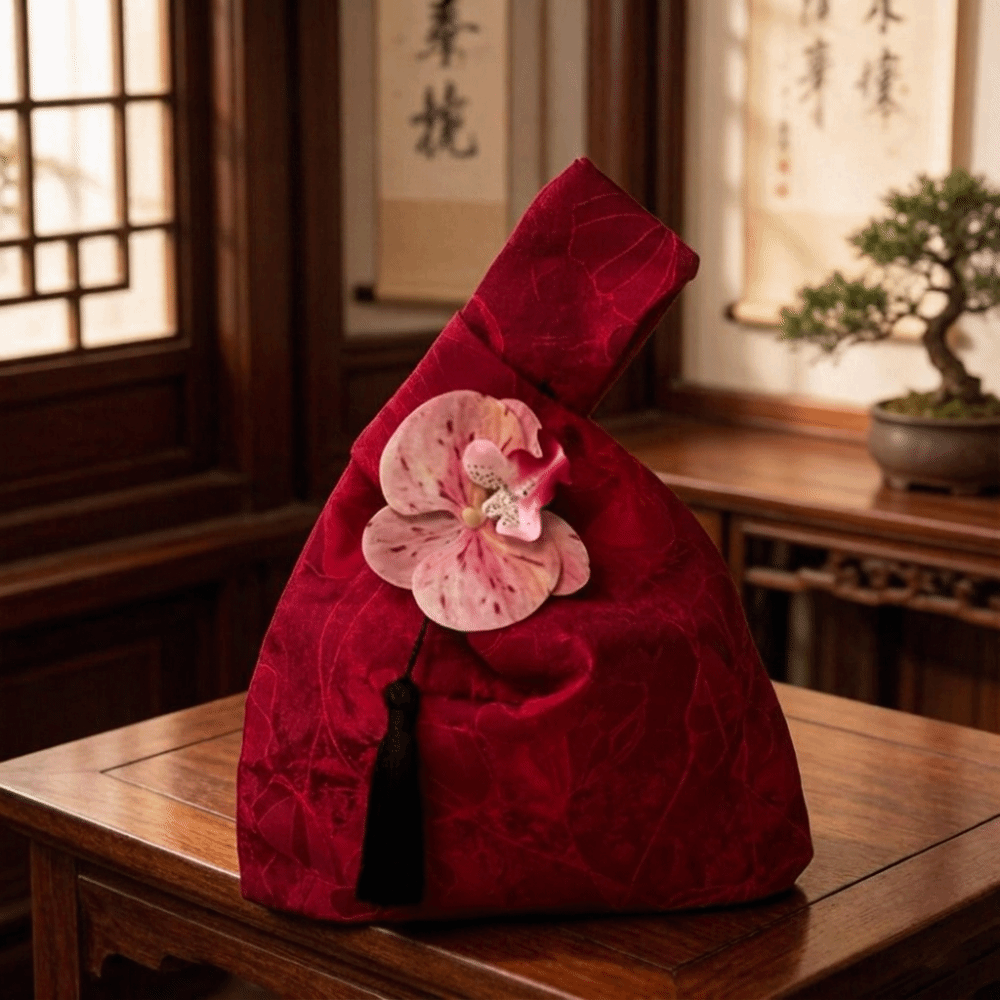 Women'S Bags New Look - ポータブル軽量新中国風ハンドバッグソフトな質感エレガントな外観タッセルノットリストバッグ多機能小物ポーチ