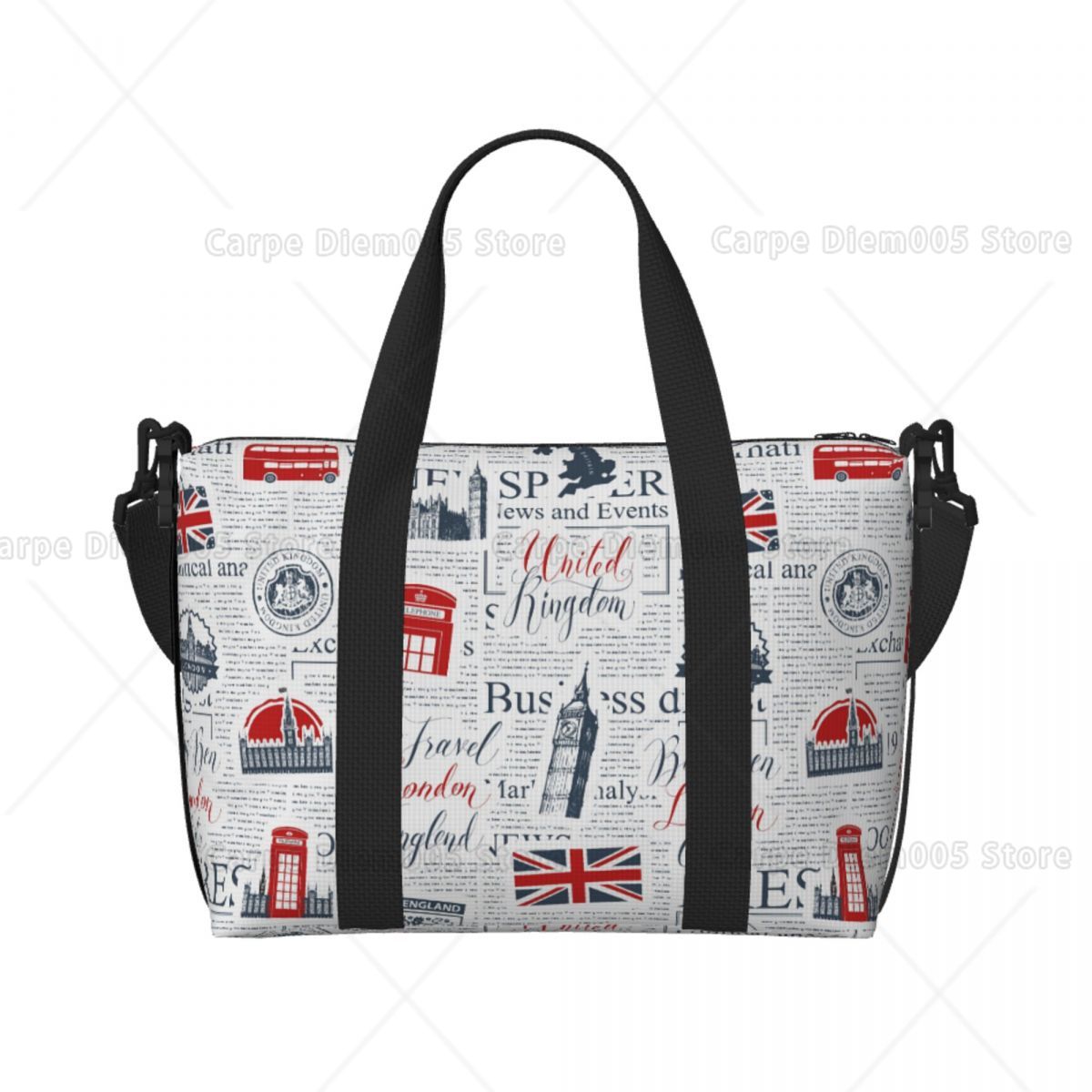 Women Bags In Uk - ヴィンテージ英国ロンドン新聞旅行荷物バッグ折りたたみハンドトラベルバッグスポーツジムバッグ男性女性用フリーサイズ