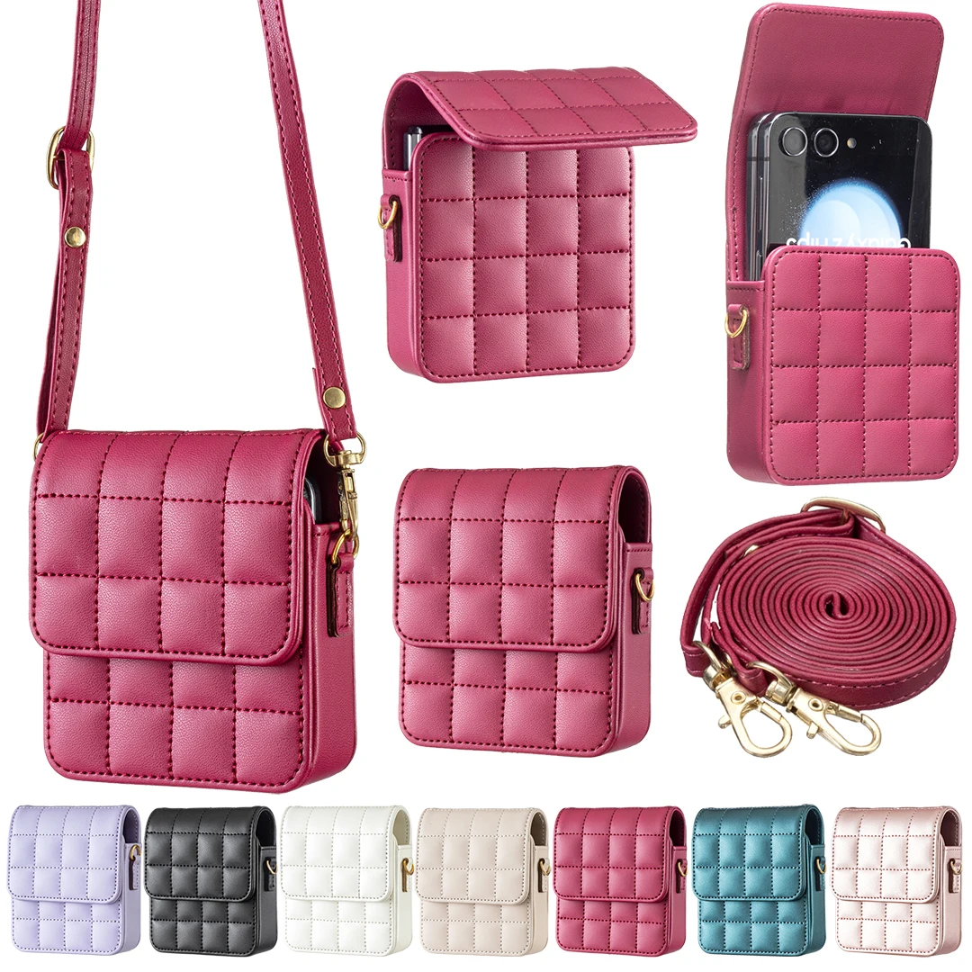 Phone Bag Crossbody - クロスボディランヤードレザーフォンバッグ Samsung Galaxy Z Flip 7
