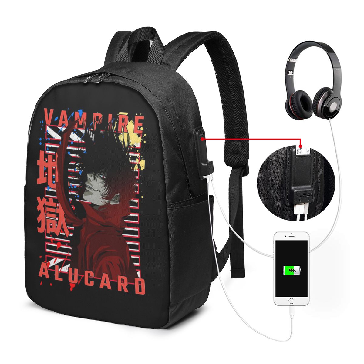 Women Bags For Women - アルカード・ヘルシング漫画バックパック旅行ノートブックバッグコンピュータ大学生スクールバッグラップトップショルダーバッグ男性用女性用