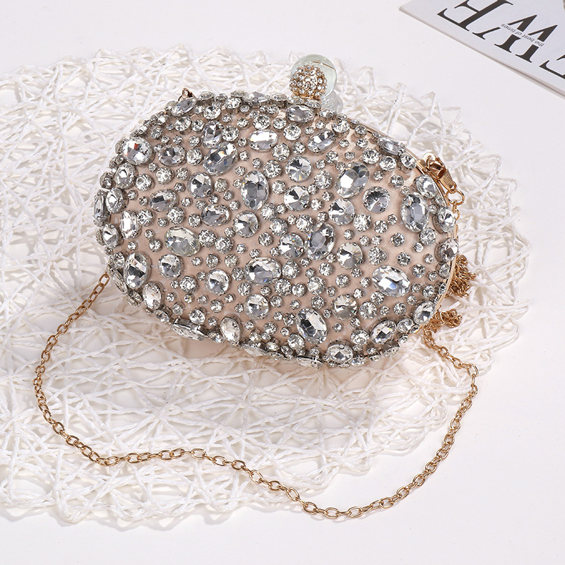 Women Bags Golden - 女性のための豪華なシルバーとダイヤモンドのイブニングバッグ,誕生日パーティーのためのイブニングバッグ,花嫁のためのハンドバッグ,ピンク,ゴールド