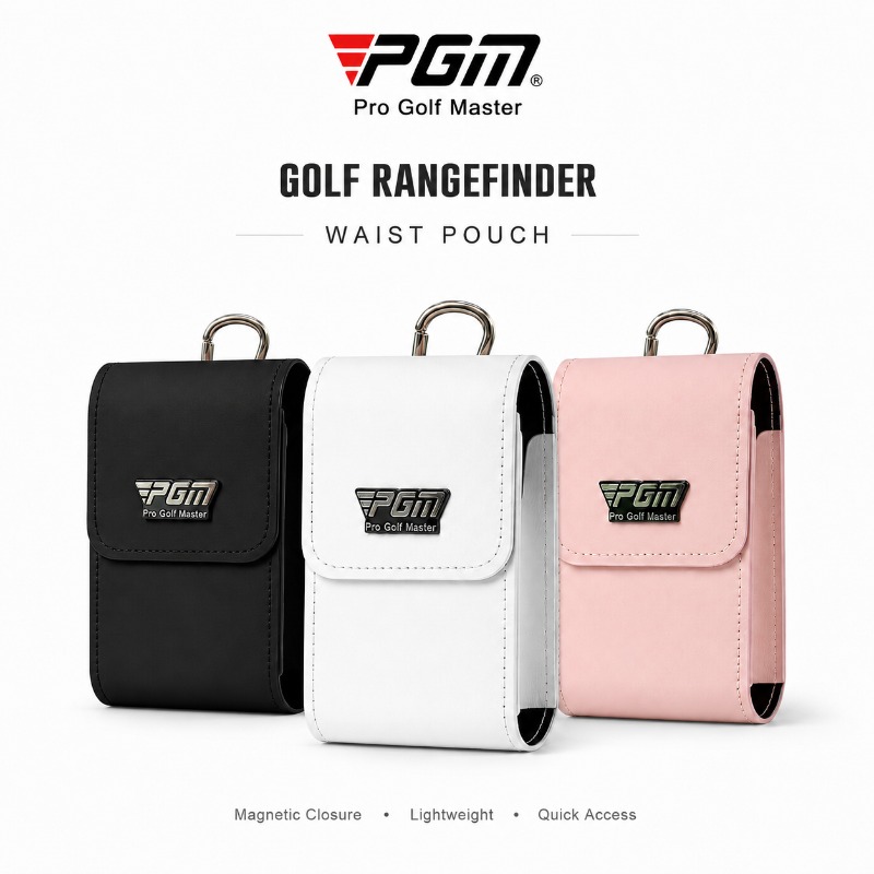 Women Bags Leather - PGM 磁気ゴルフウエストポーチ距離計ケースクリップオン PU レザー軽量ヒップベルトバッグクイックアクセスゴルフアクセサリー男性女性