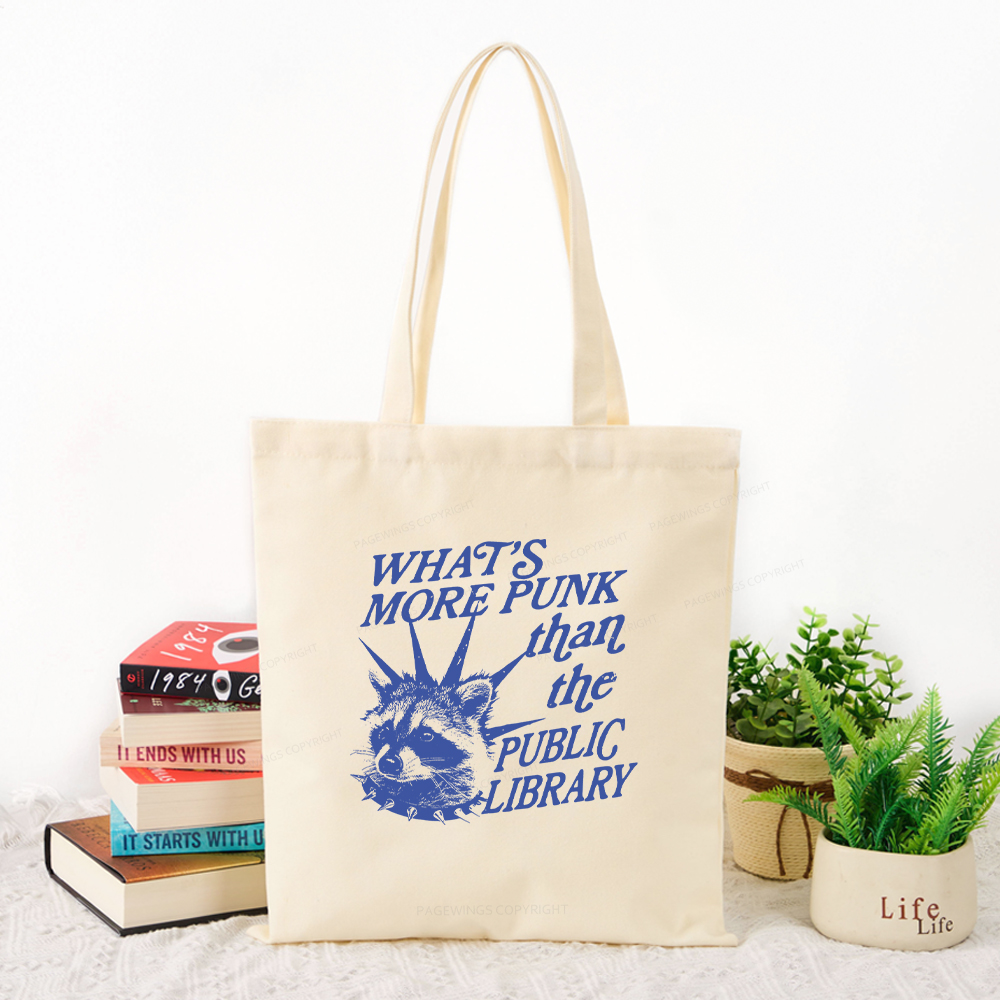 Women Bags For Office Use - 女性用キャンバストートバッグ、パンクラクーンライブラリーコードプリントショルダーハンドバッグ、本愛好家やオフィスでの日常使いに最適な再利用可能なカジュアルバッグ
