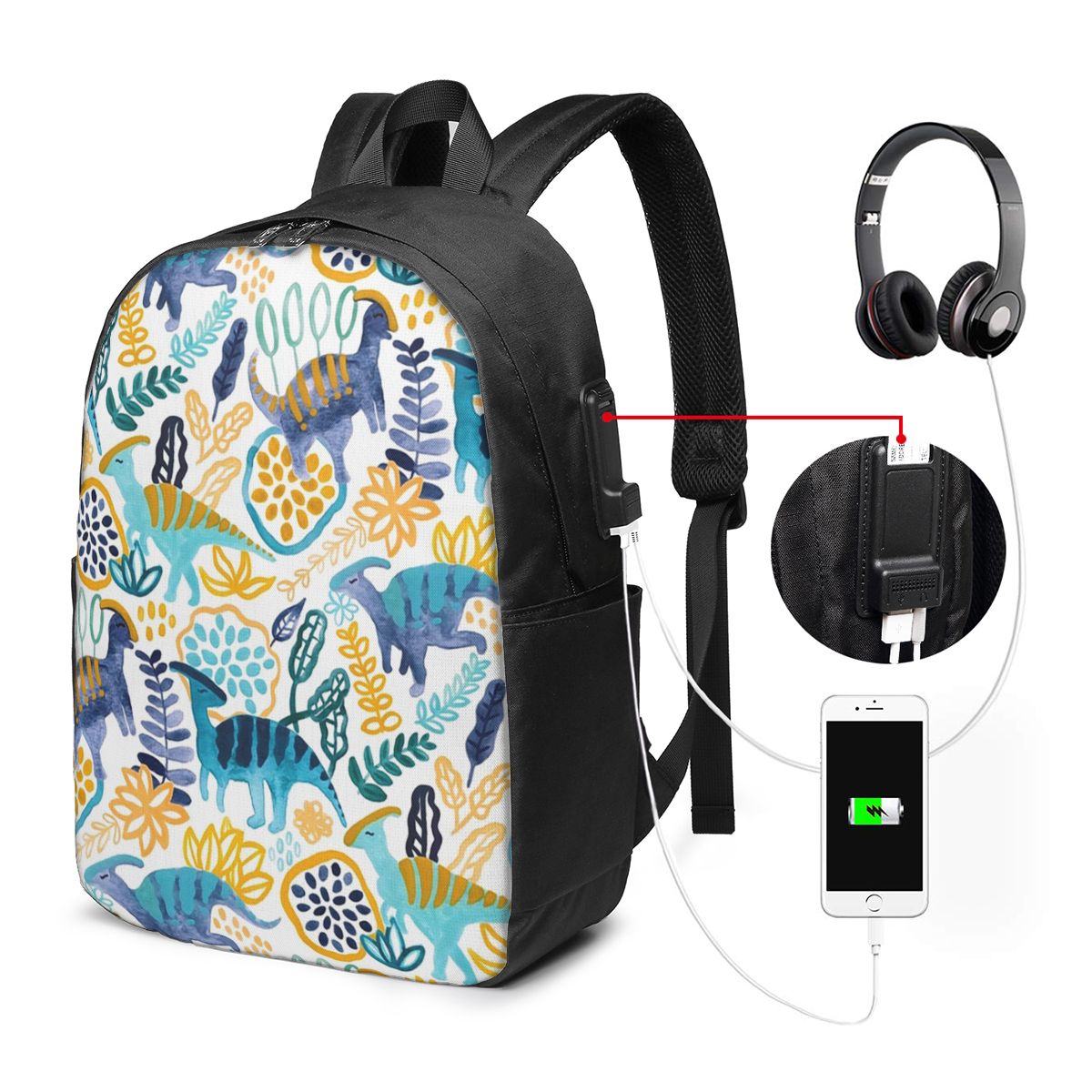 Women Bags For Women - ガッシュパラサウロロフスバックパック旅行ノートブックバッグコンピュータ大学生スクールバッグラップトップショルダーバッグ男性女性用