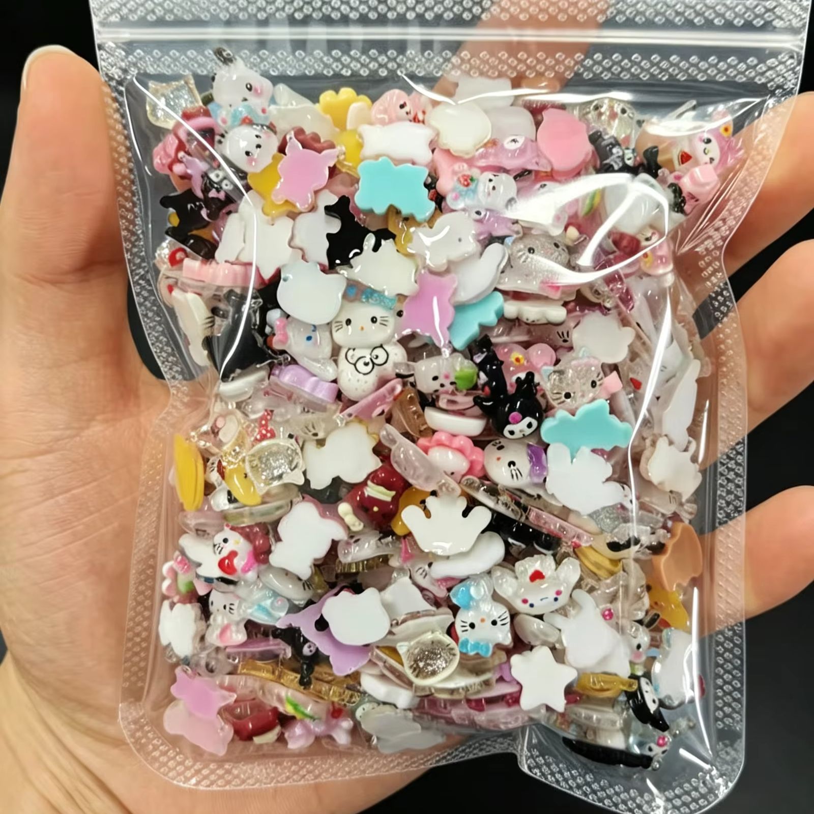 Women Bags Under 500 - 100g ミックスカートゥーン3Dレジンネイルチャーム かわいい動物と花柄 DIYマニキュアデコレーション バッグパック ネイルアートアクセサリー