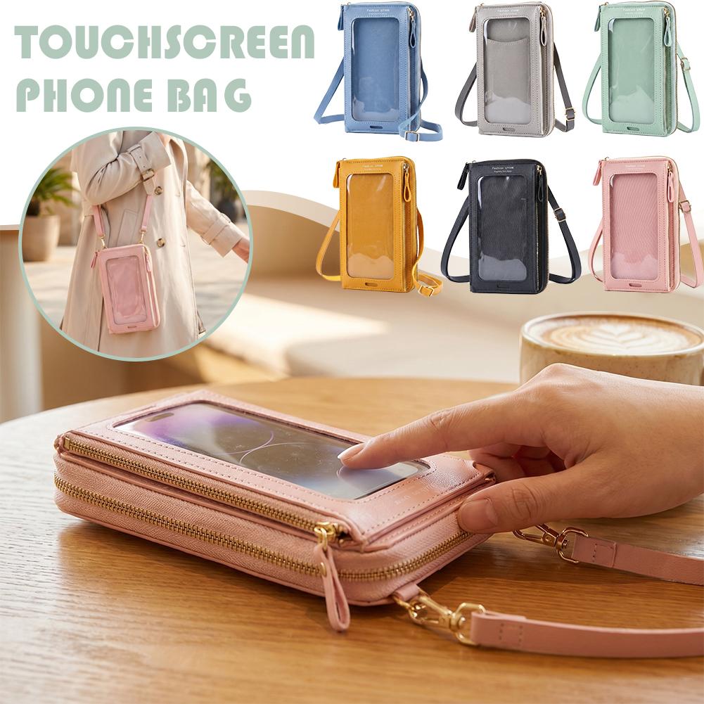 Women Bags Leather - 女性用バッグ ソフトレザー財布 タッチスクリーン携帯電話用財布 ショルダーストラップ付きハンドバッグ 女性用 格安レディースバッグ
