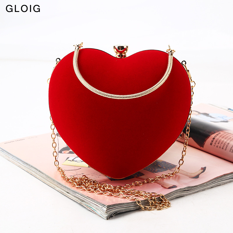 女性のためのハートデザインの小さなダイヤモンドハンドバッグ, - Women Bags Golden のレビューと価格