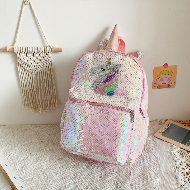 スパンコールユニコーンバックパック ピンク シャイニー 軽量 - Women'S Bags Going Out のレビューと価格