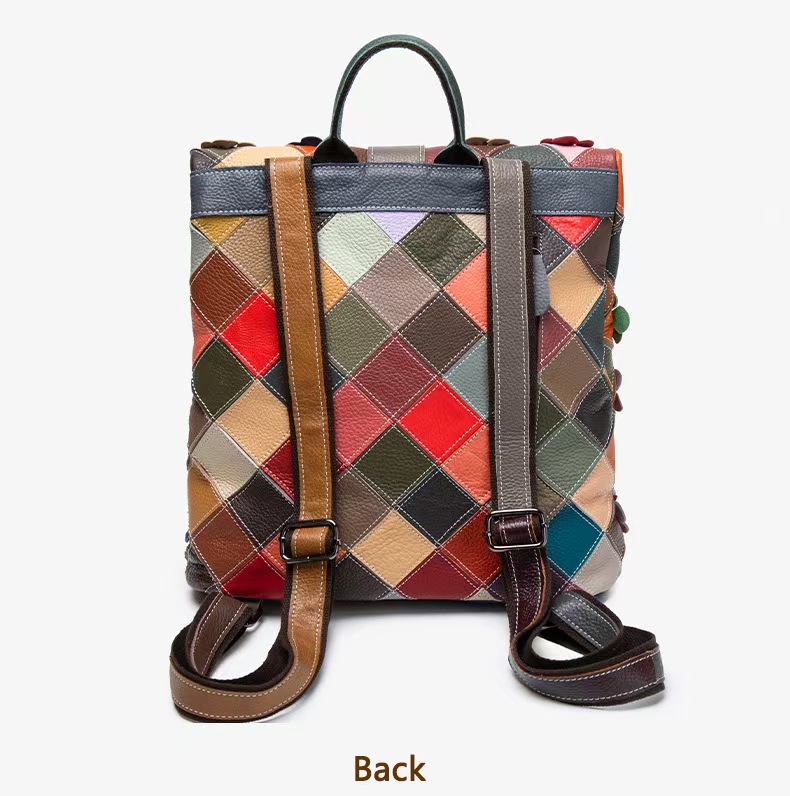 ヴィンテージ女性本革バックパックフラワーリアル牛革ショルダー - Women Bags Leather のレビューと価格