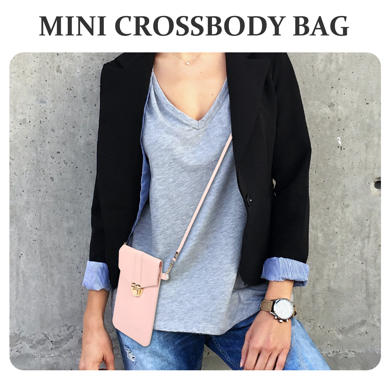 ミニクロスボディバッグ、スマホポーチ、カードスロット付き携帯 - Phone Bag Crossbody のレビューと価格