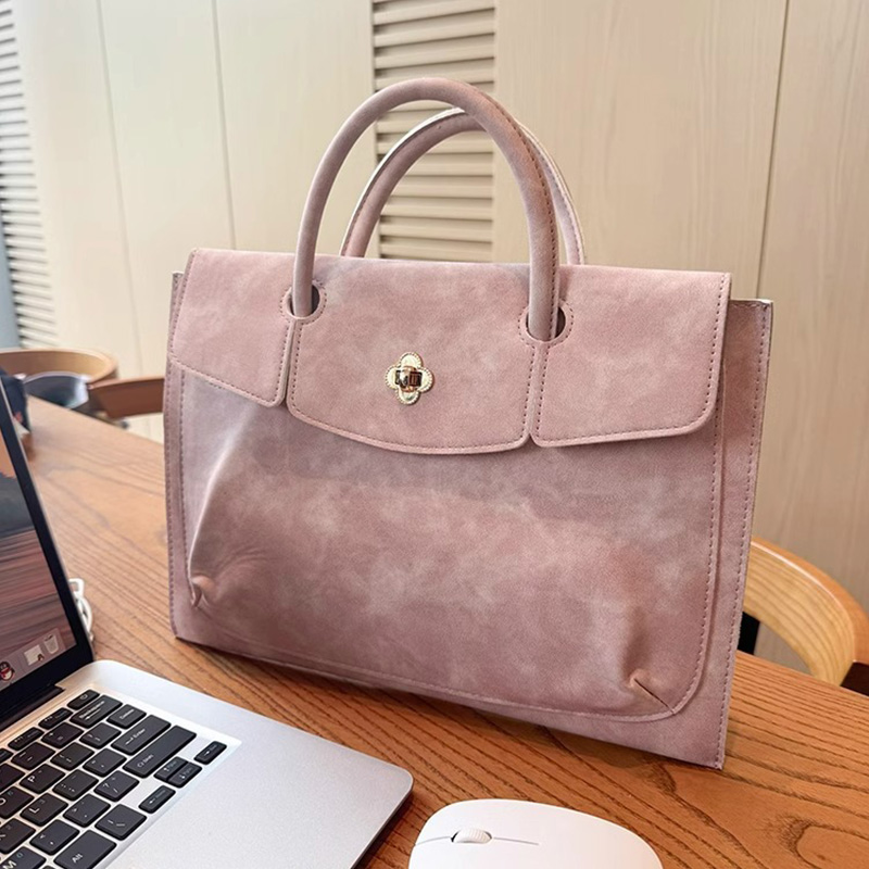 エレガントなピンクのPUレザーラップトップトートバッグ、花柄 - Women Bags For Office Use のレビューと価格