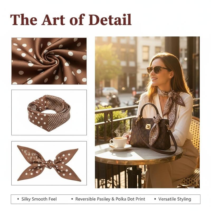 新しいポルカドットスカーフ女性用 100x7cm 細長いバッ - Women'S Bags New Look のレビューと価格