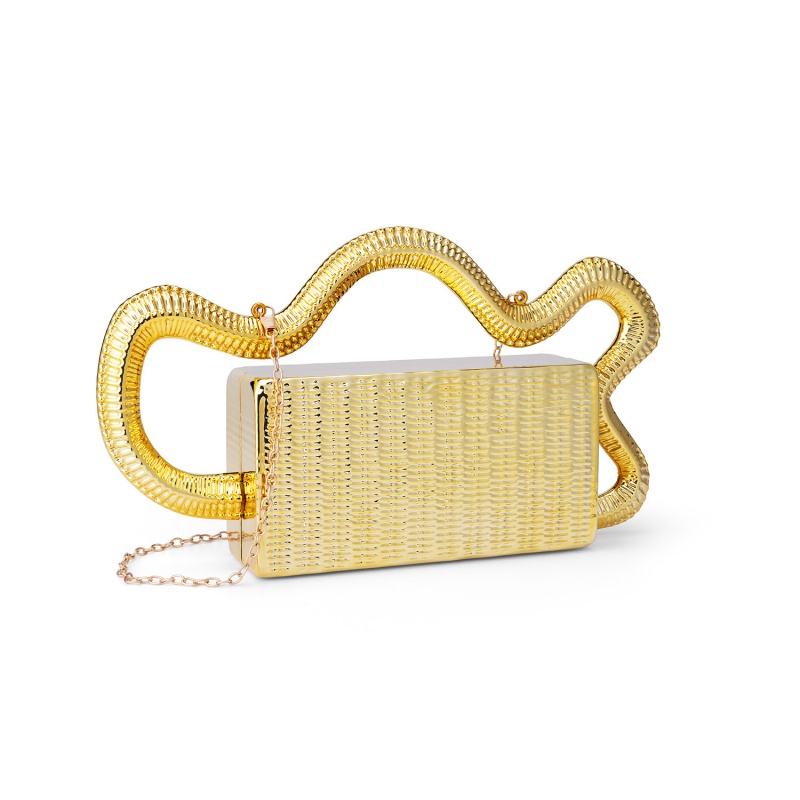 2026年アクリルファッション蛇型ハンドルハンドバッグ多用途 - Women Bags Golden のレビューと価格