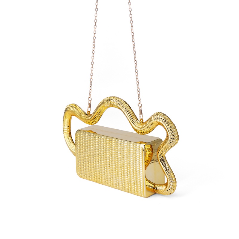 2026年アクリルファッション蛇型ハンドルハンドバッグ多用途 - Women Bags Golden のレビューと価格
