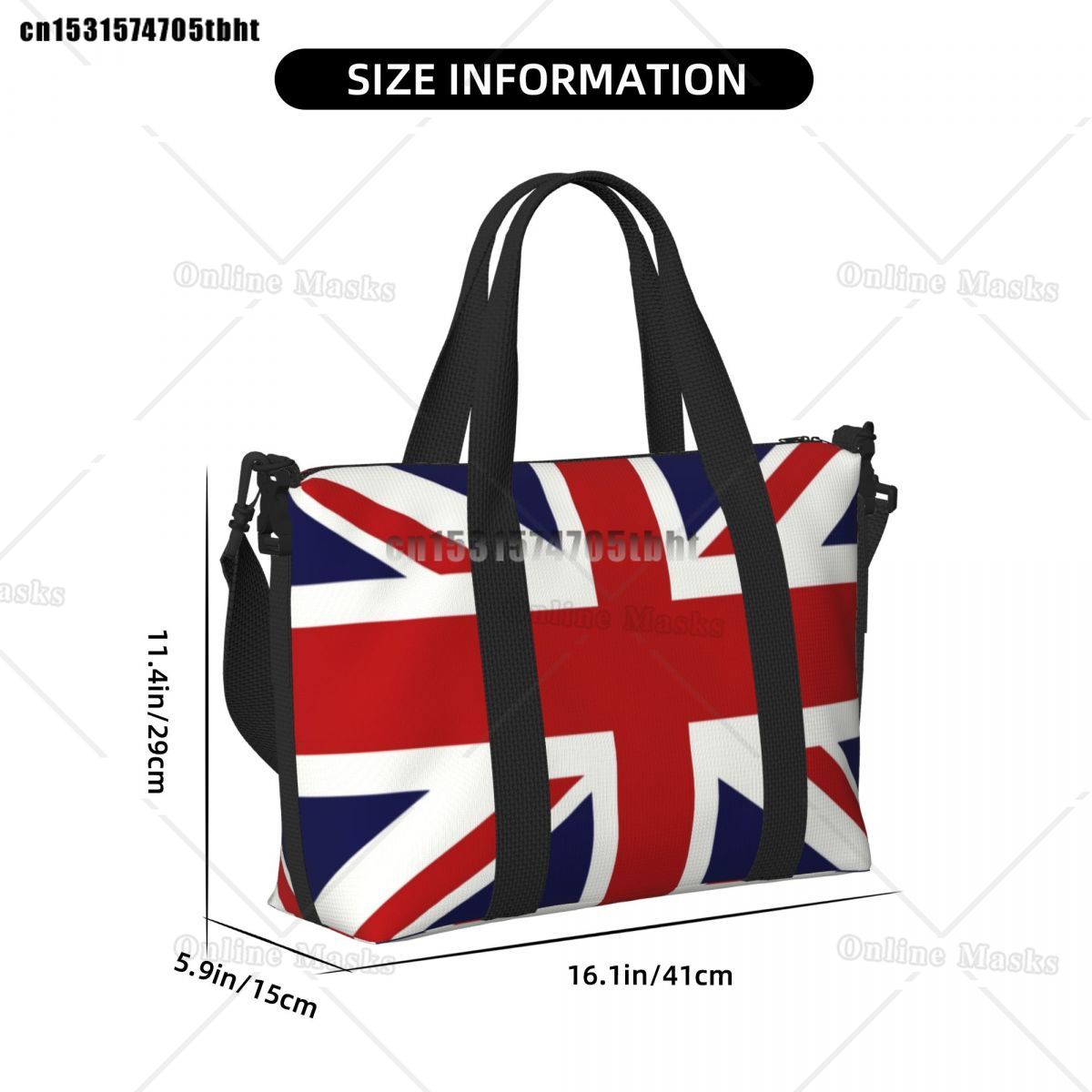 英国のユニオンジャック旗トートバッグ女性大容量ジムビーチトラ - Women Bags In Uk のレビューと価格