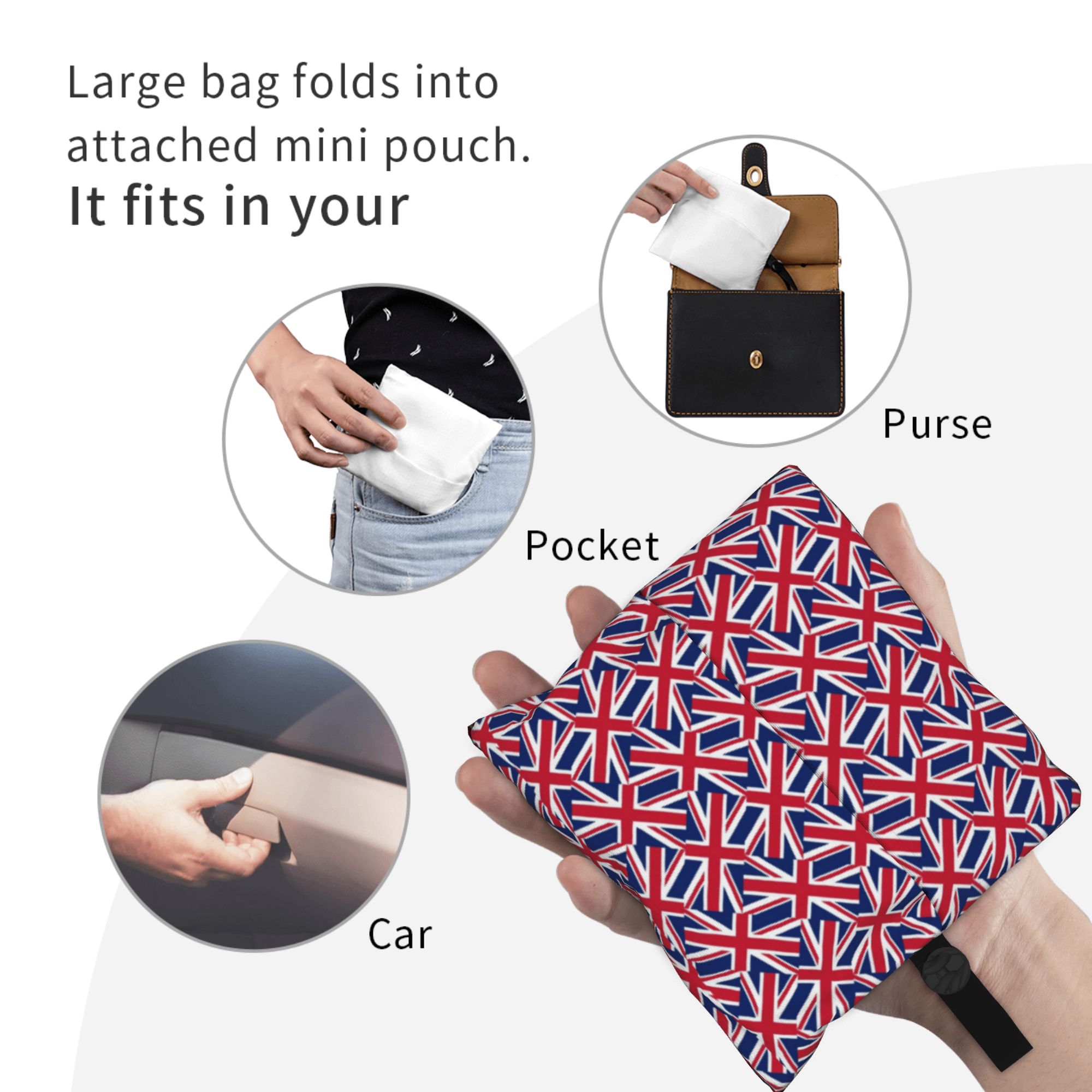 リサイクル英国国旗ショッピングバッグ女性用トートバッグポータ - Women Bags In Uk のレビューと価格