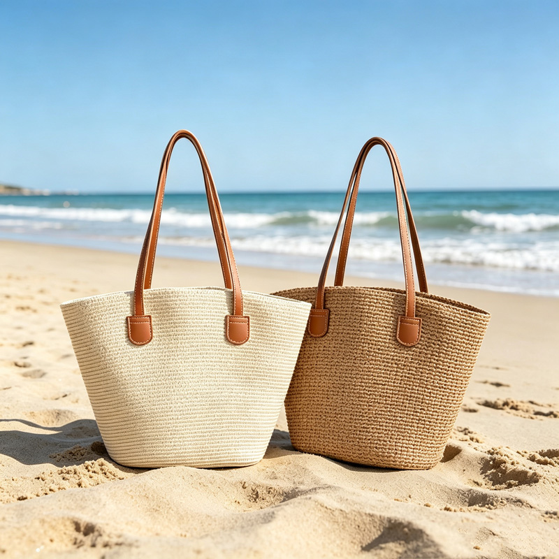 CLAREGQI レディース ソリッドカラー ストロー トー - Women Bags Leather のレビューと価格