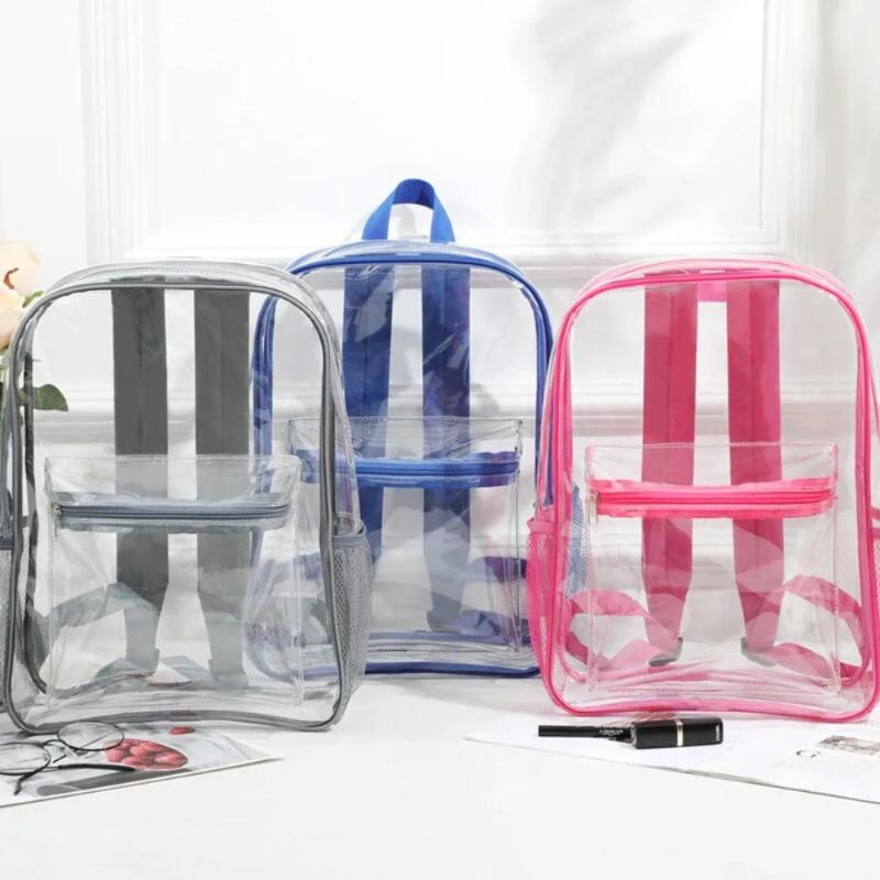 トラベルビジュアルバックパック大容量防水ショルダーバッグ透明 - Women'S Bags Going Out のレビューと価格