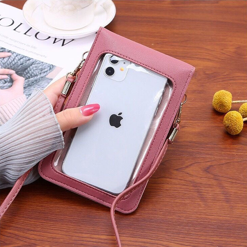 かわいい漫画柄のタッチスクリーン対応スマホバッグ 女性用 - - Women Bags Leather のレビューと価格