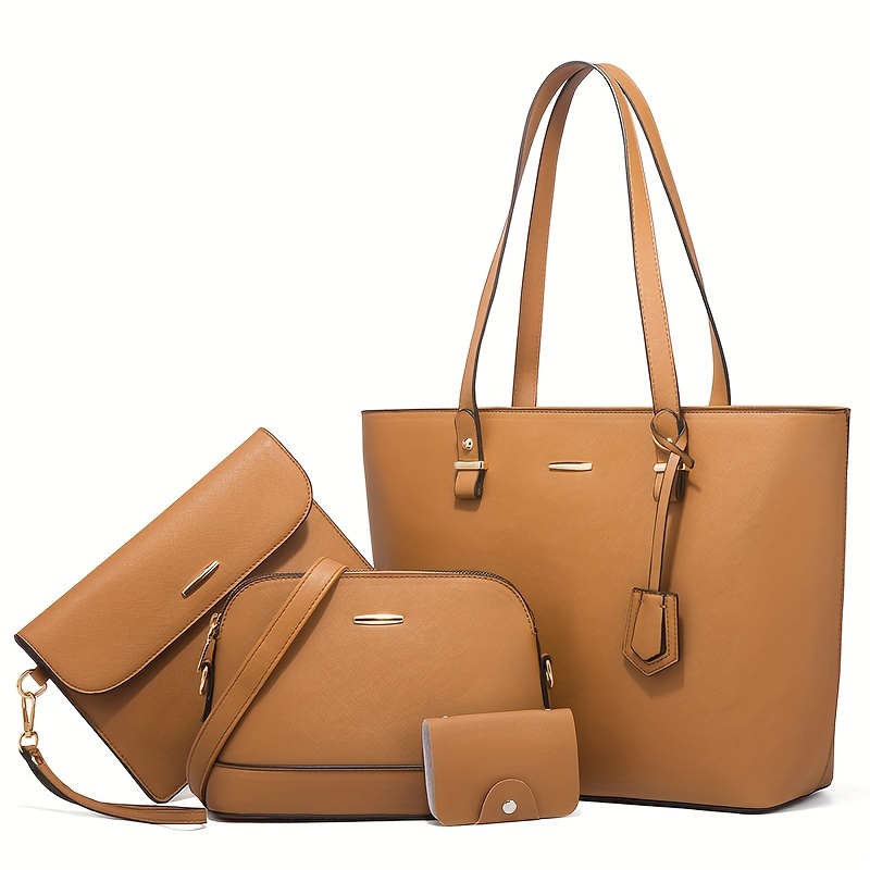 4点セット ファッション レディースバッグセット 無地 トー - Women Bags Leather のレビューと価格