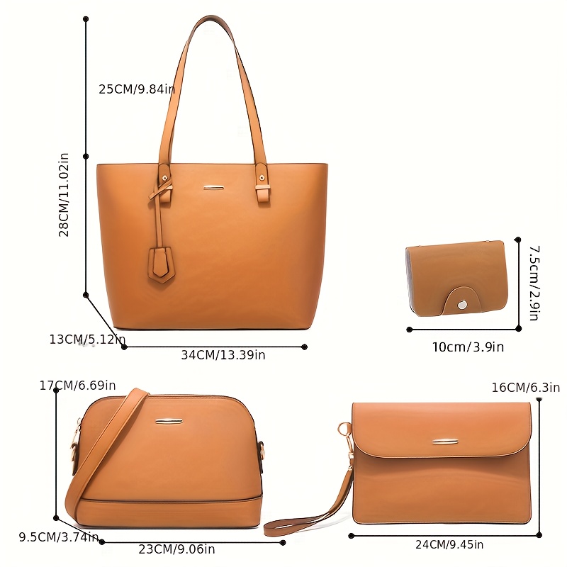 4点セット ファッション レディースバッグセット 無地 トー - Women Bags Leather のレビューと価格